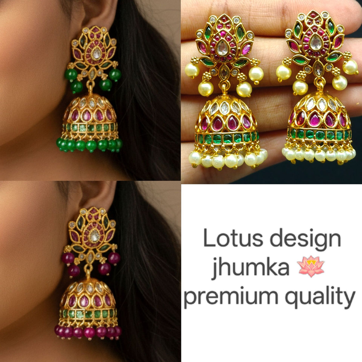Lotus design jhumka 🪷