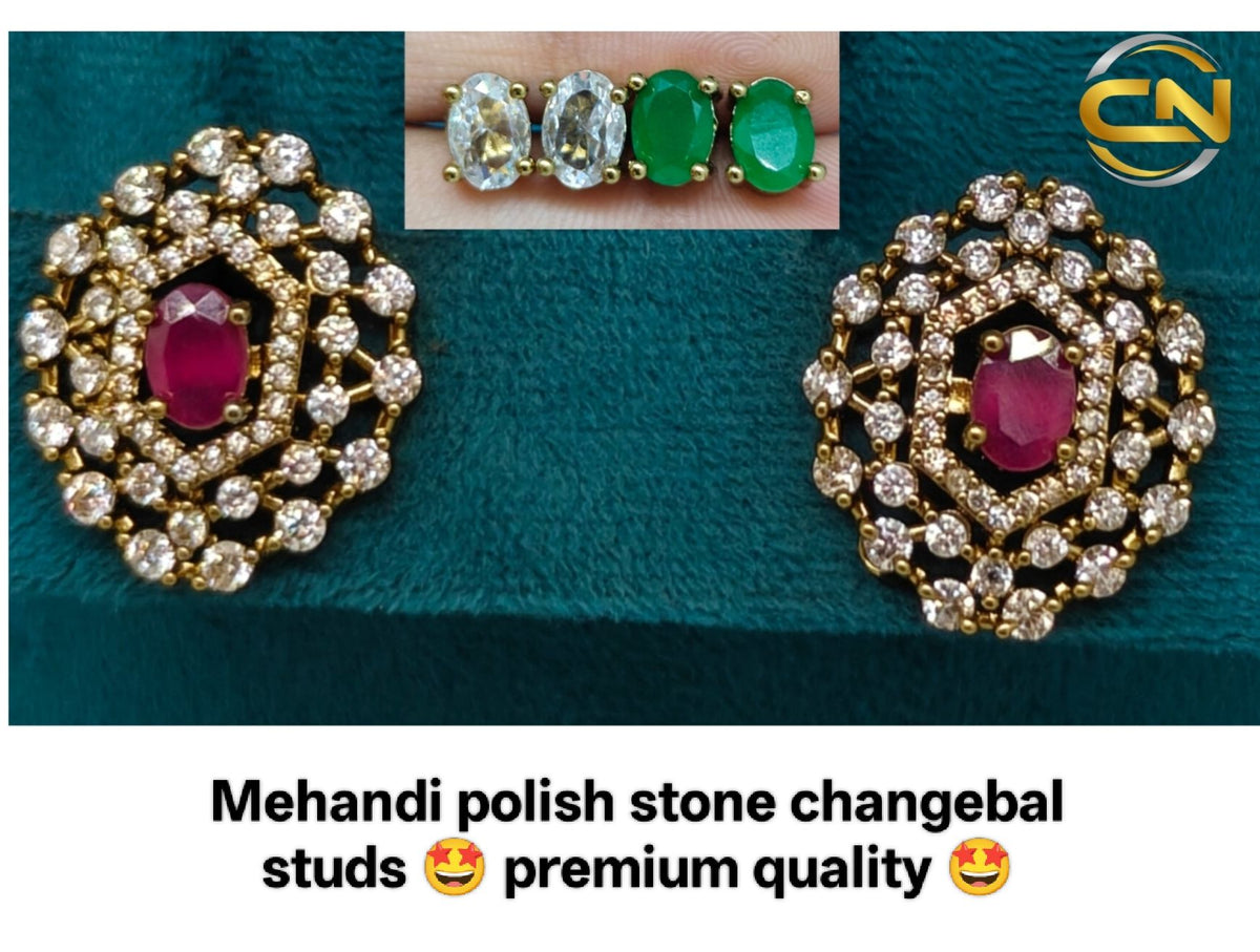 Changeable stone studs 😍