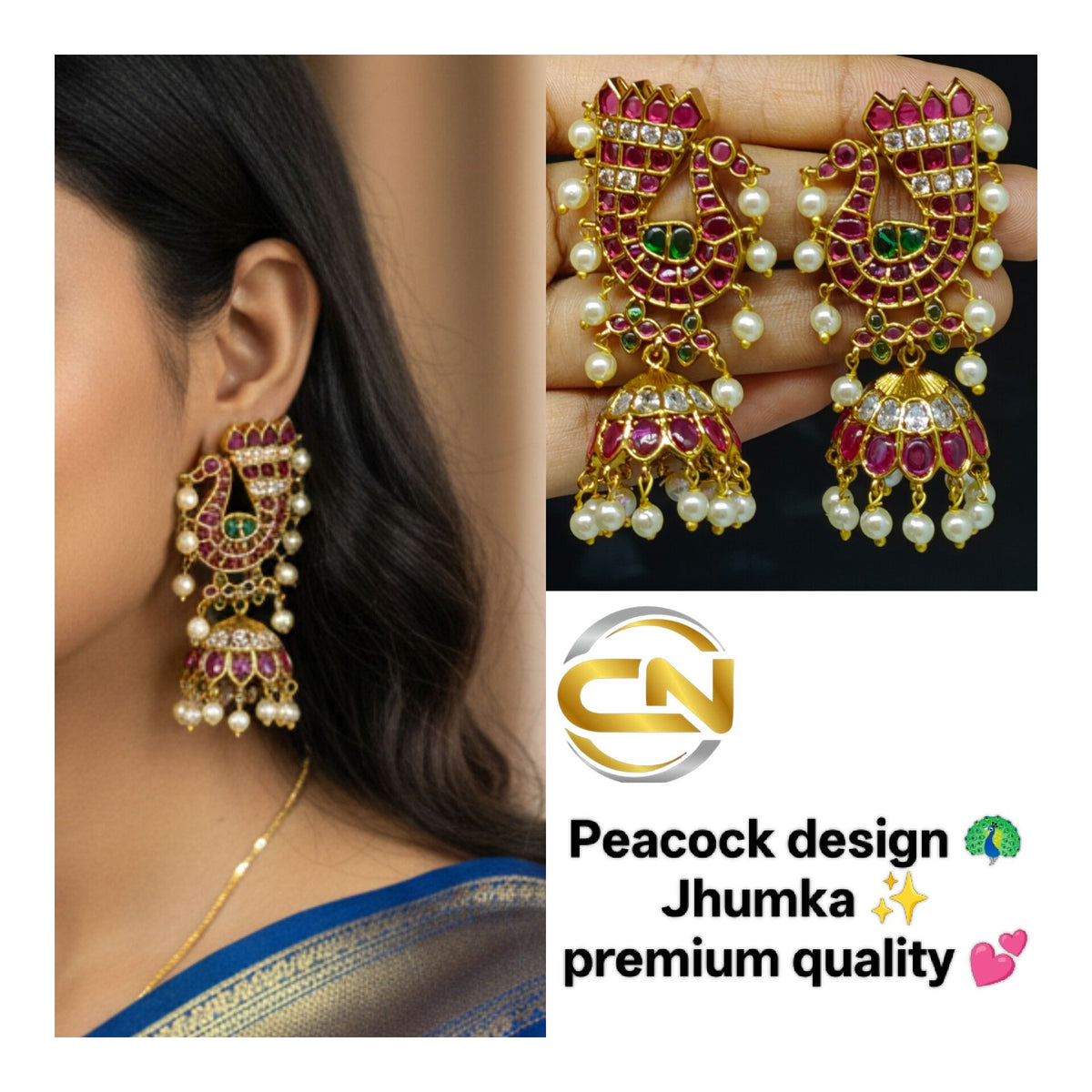 Peacock jhumka 💥