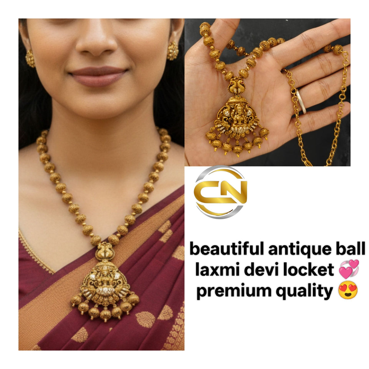 antique ball laxmi devi locket 💞