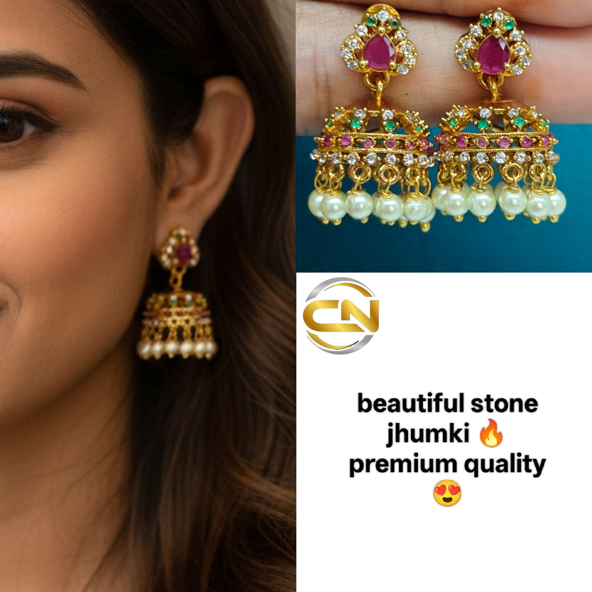 Stone jhumka 🤩