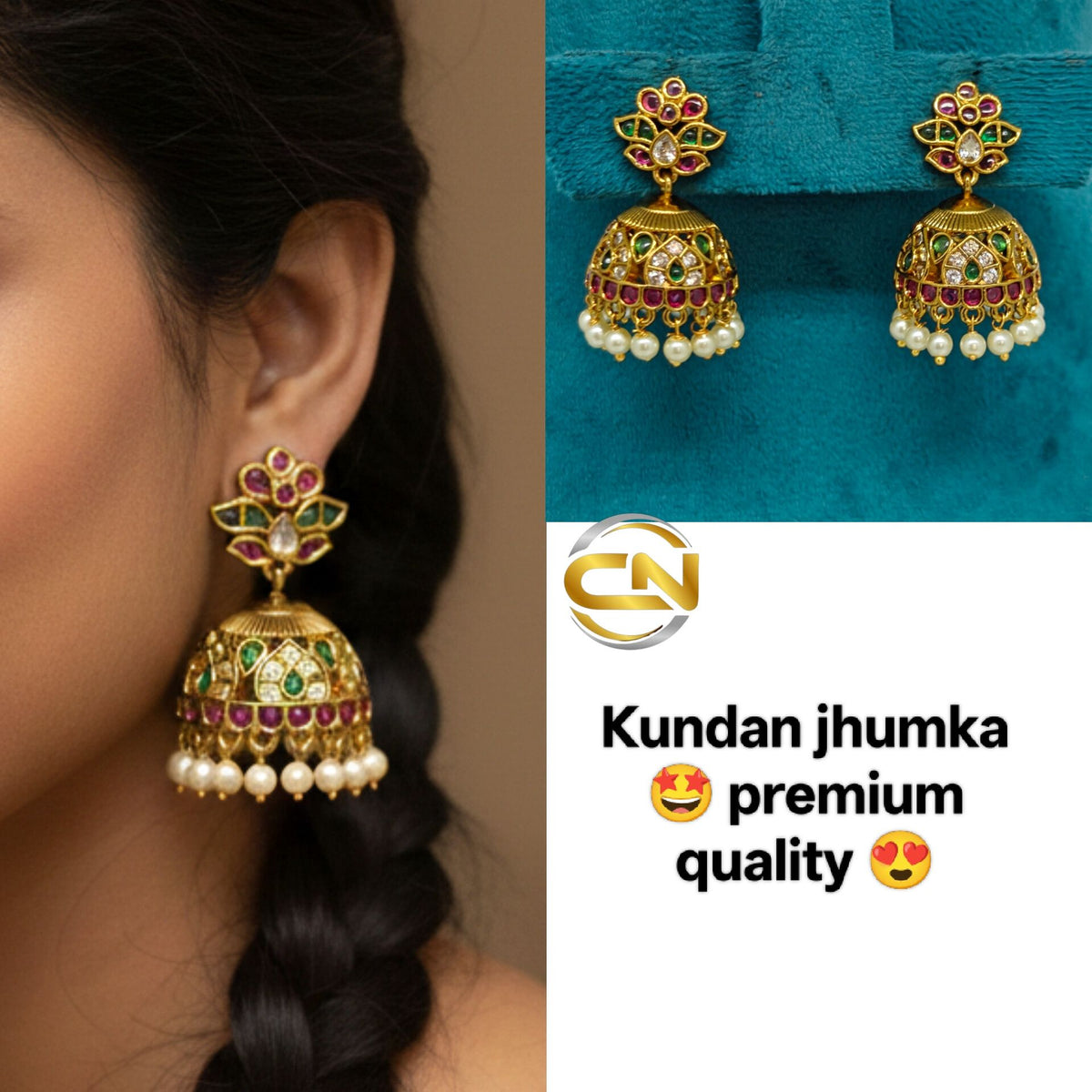 Kundan jhumka 🤩