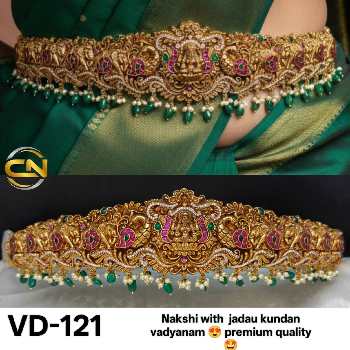 Nakshi with jadau kundan vadyanam 😍