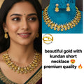 gold with kundan short necklace 😍