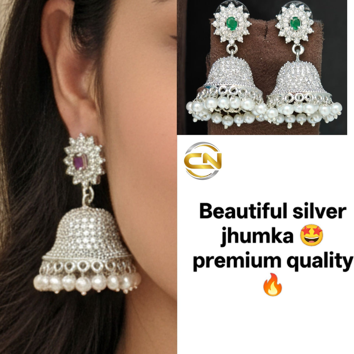 Silver jhumka 🤩