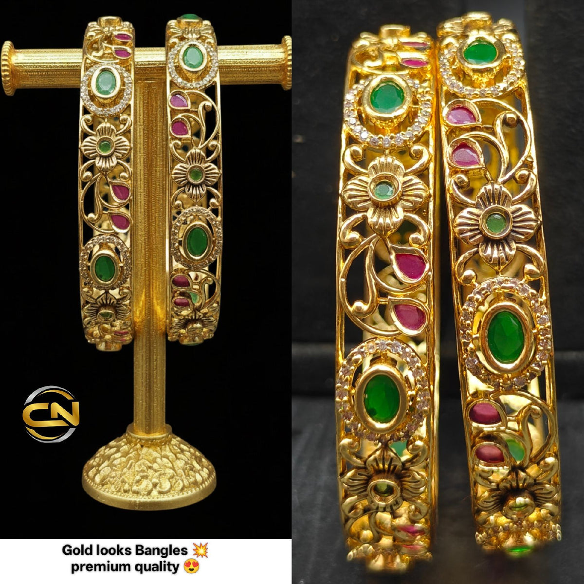 Gold looks Bangles 😍