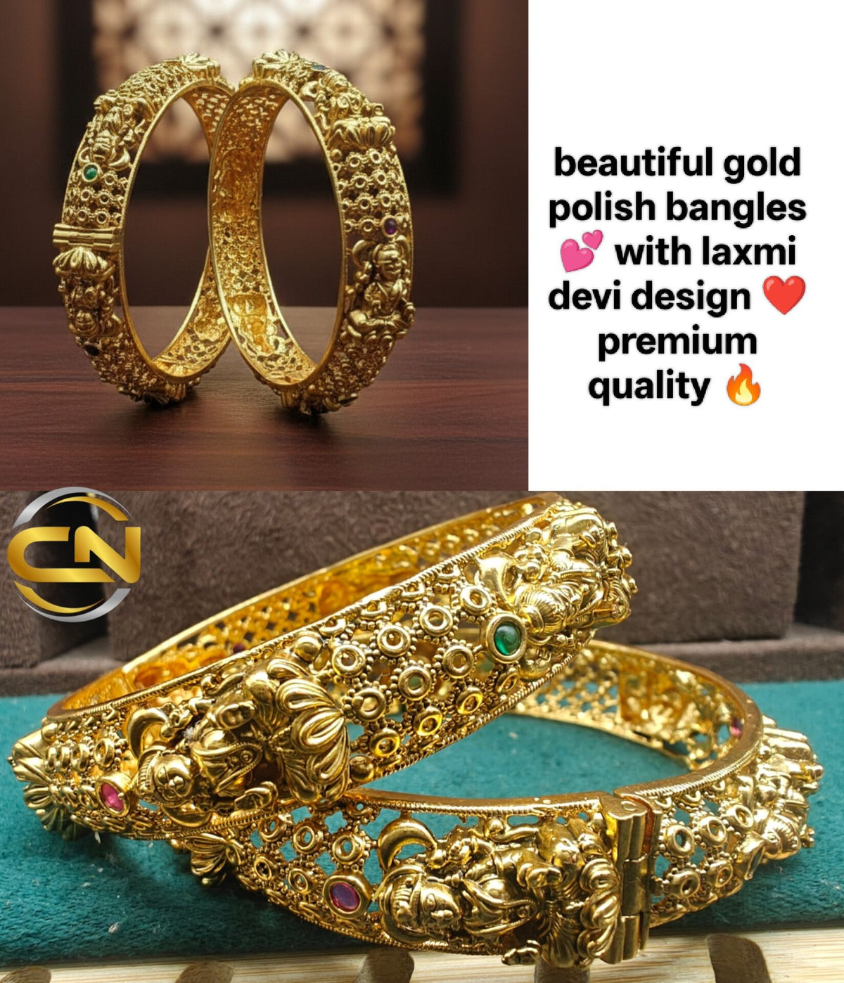 gold polish bangles 💕
