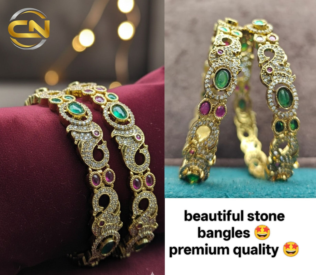 mehendi polish bangles with elephant design 💝
