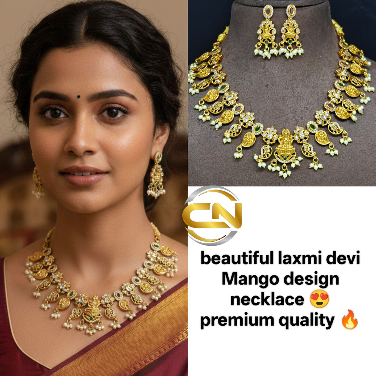 laxmi devi Mango design necklace 😍