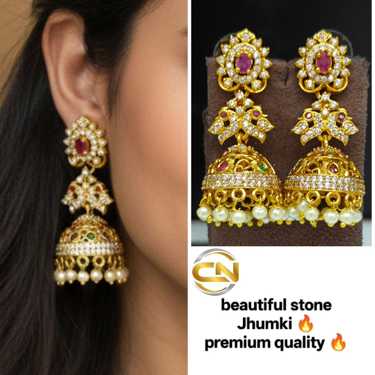 Stone jhumka 🤩