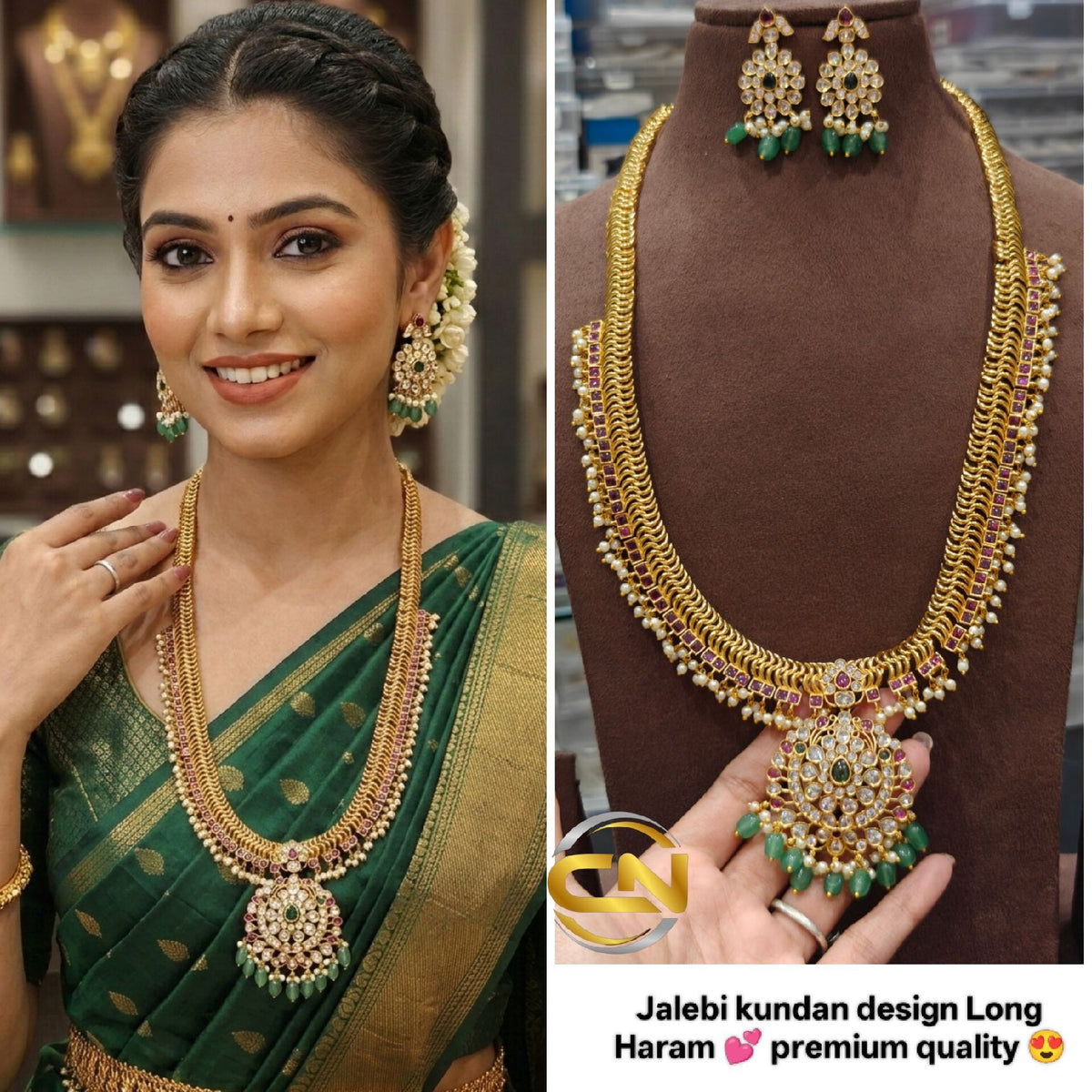 Jalebi kundan design Long Haram 💕