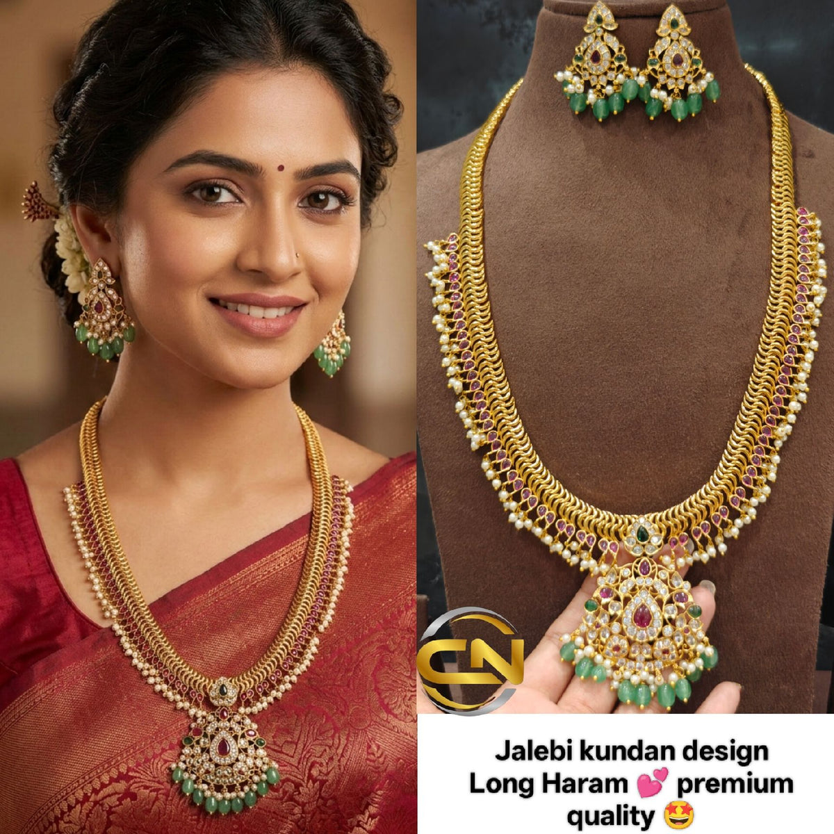 Jalebi kundan design Long Haram 💕