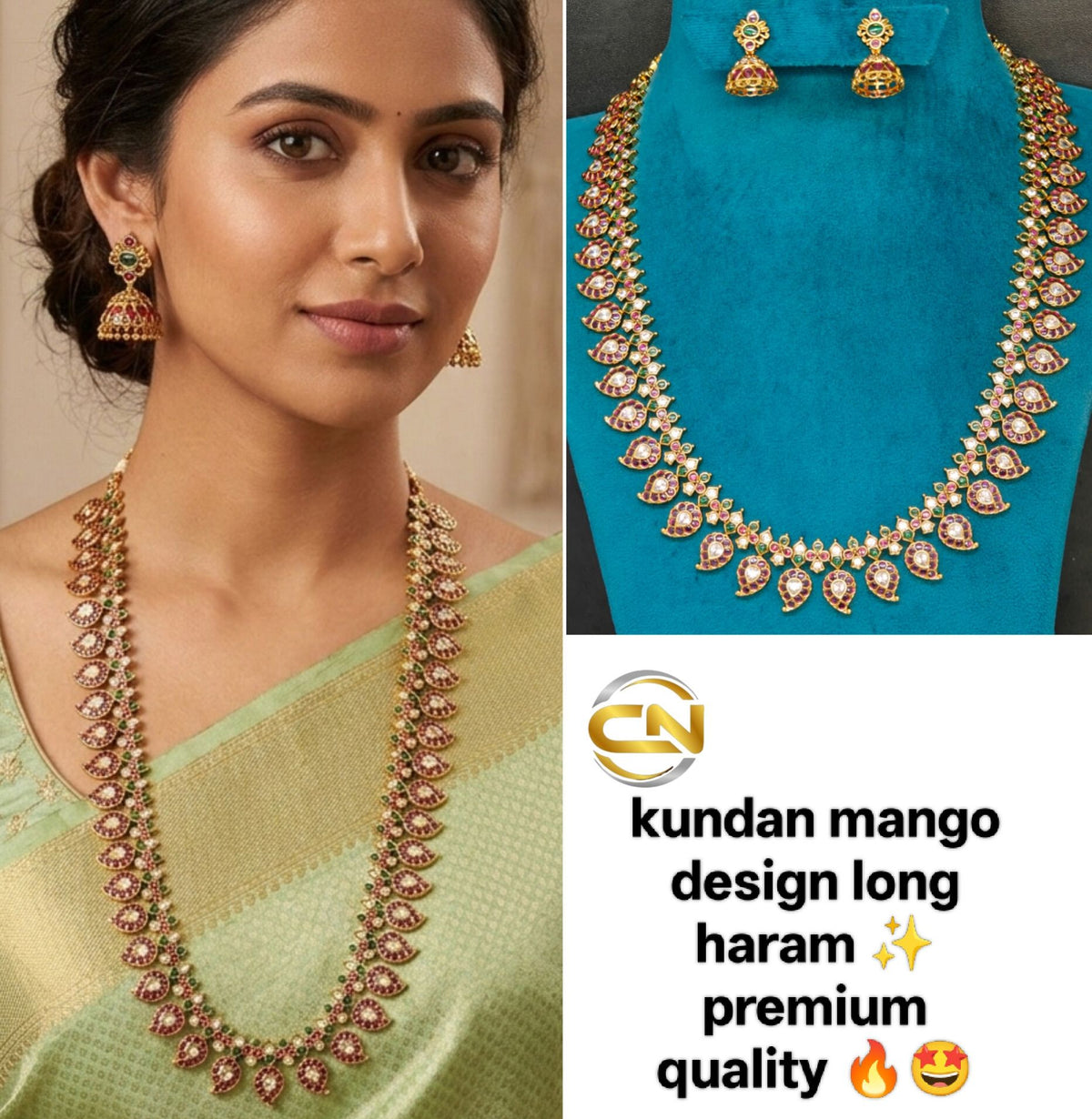 kundan mango design long haram ✨