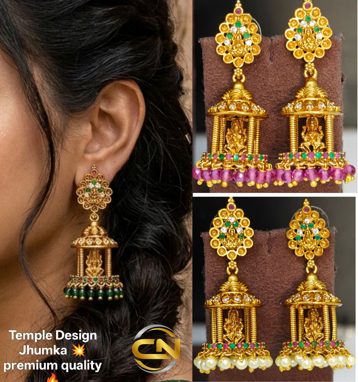 Temple Design Jhumka 💥