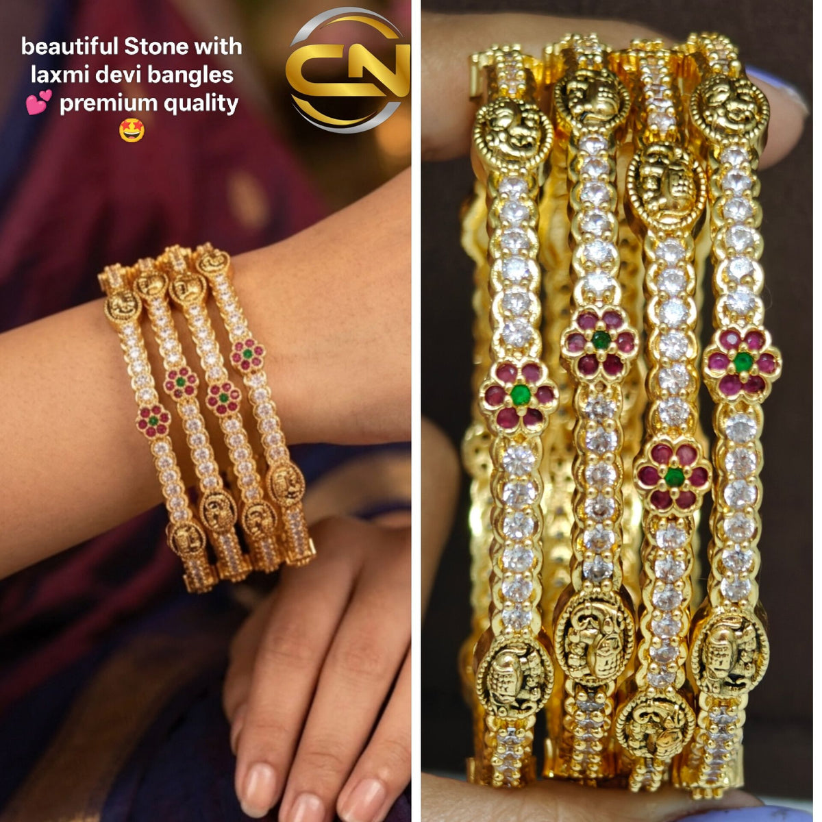 Nakshi with stones bangles 💕