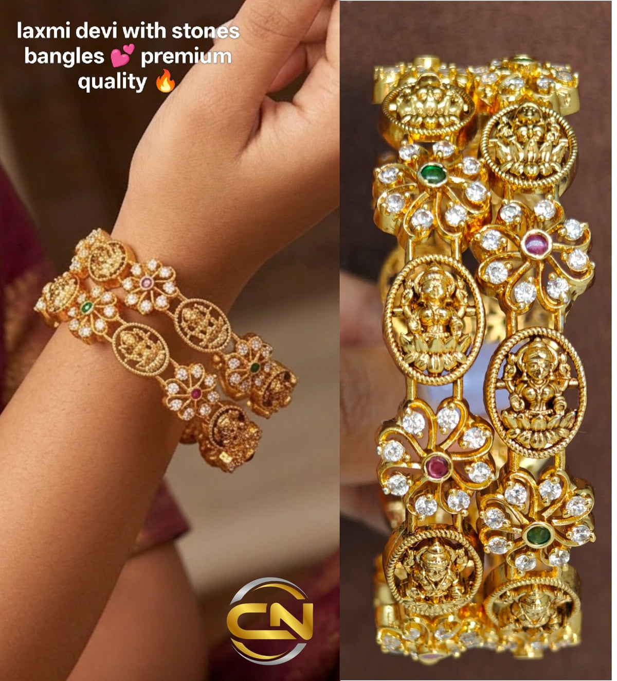 Laxmi devi With stone bangles 💕
