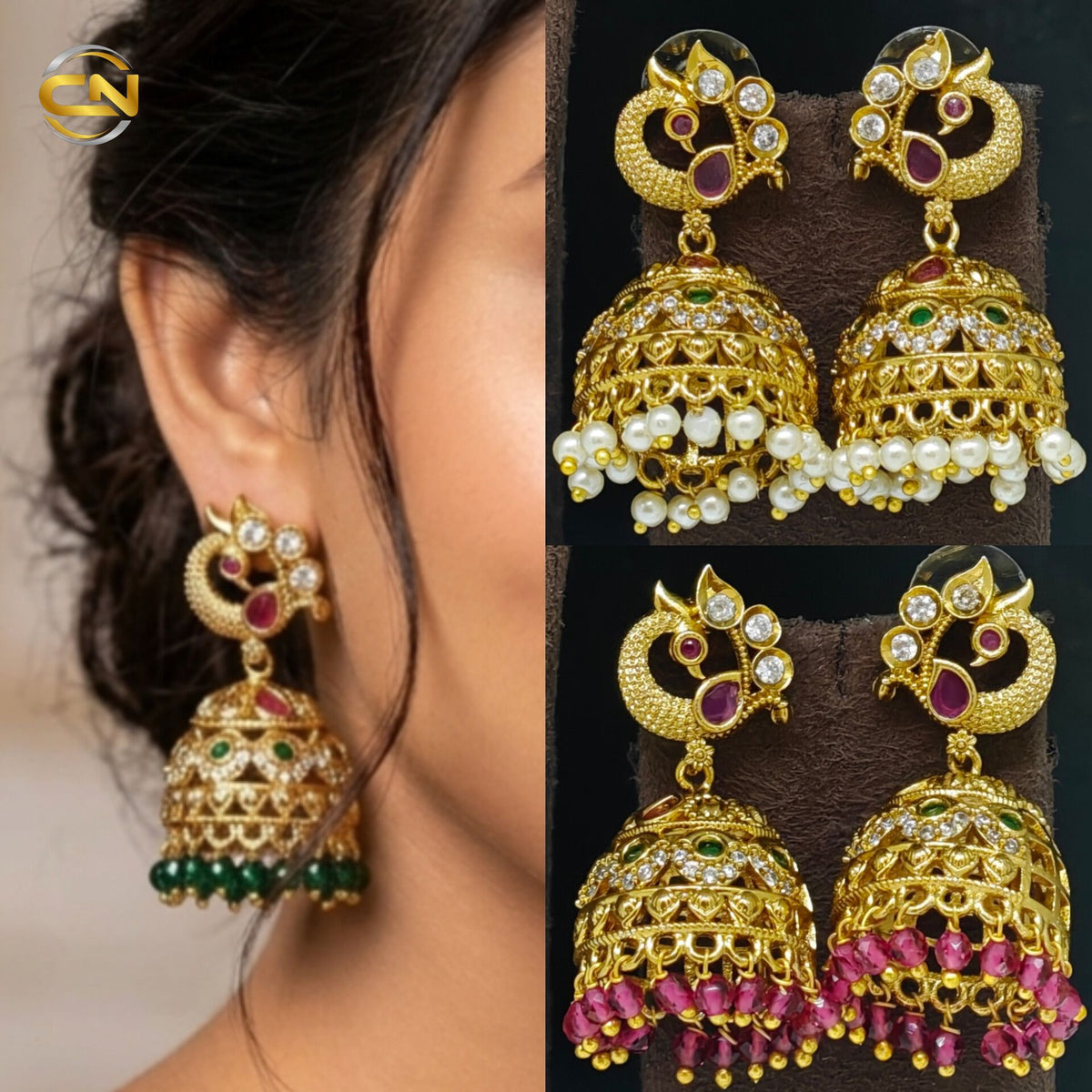 peacock design jhumka 🦚