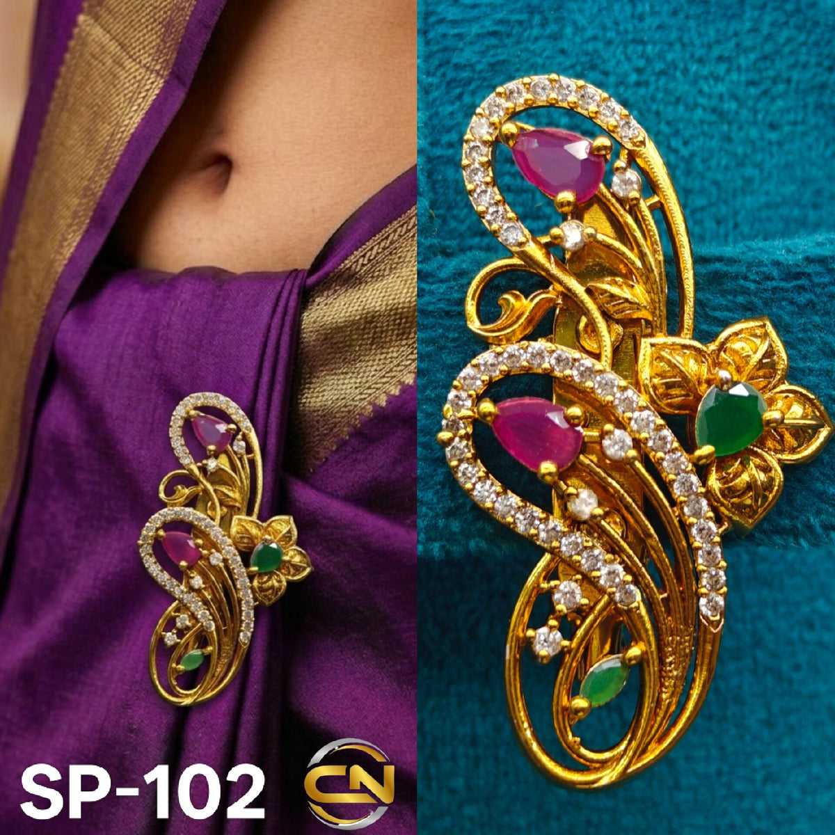 flower design saree pin 😍