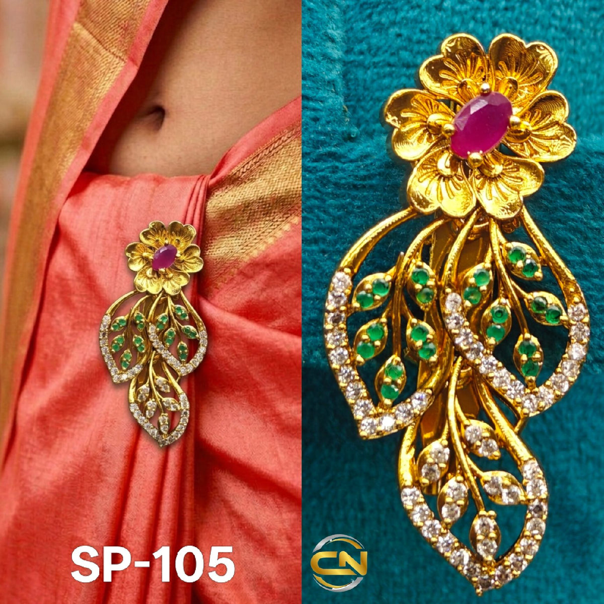 flower design saree pin ❣️