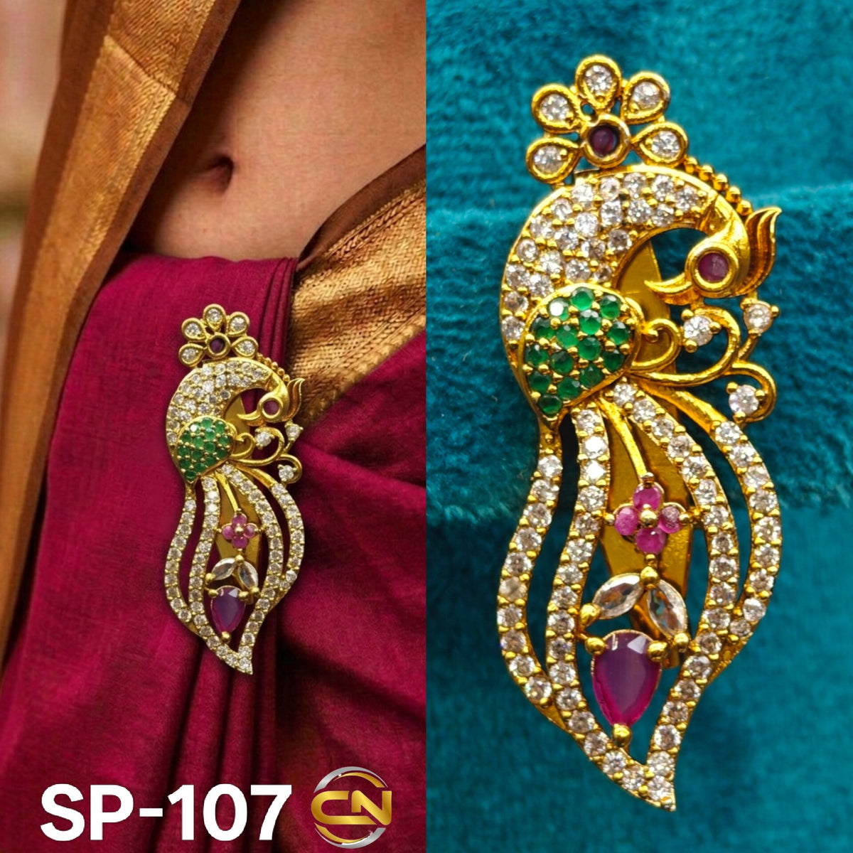 peacock saree pin 🦚