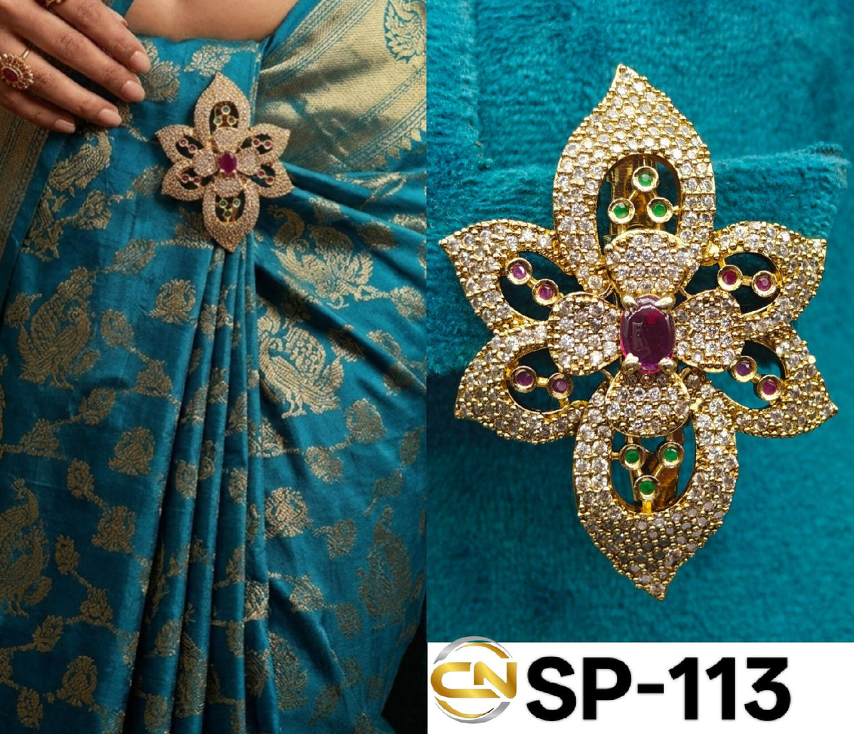 flower design saree pin 💖