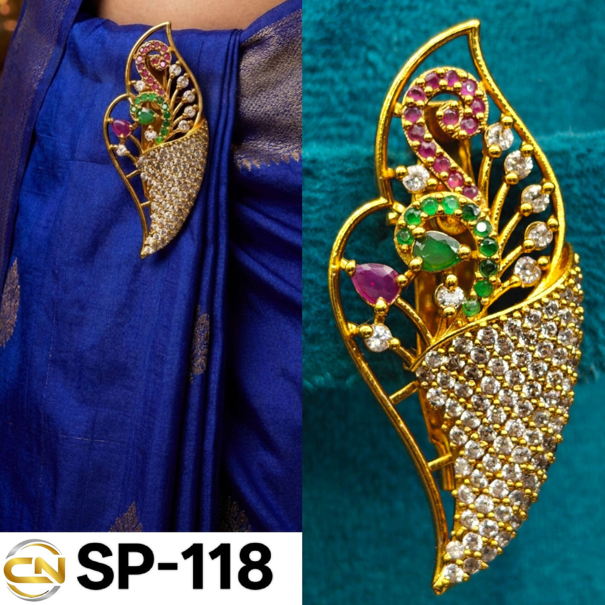 leaf design saree pin 😻