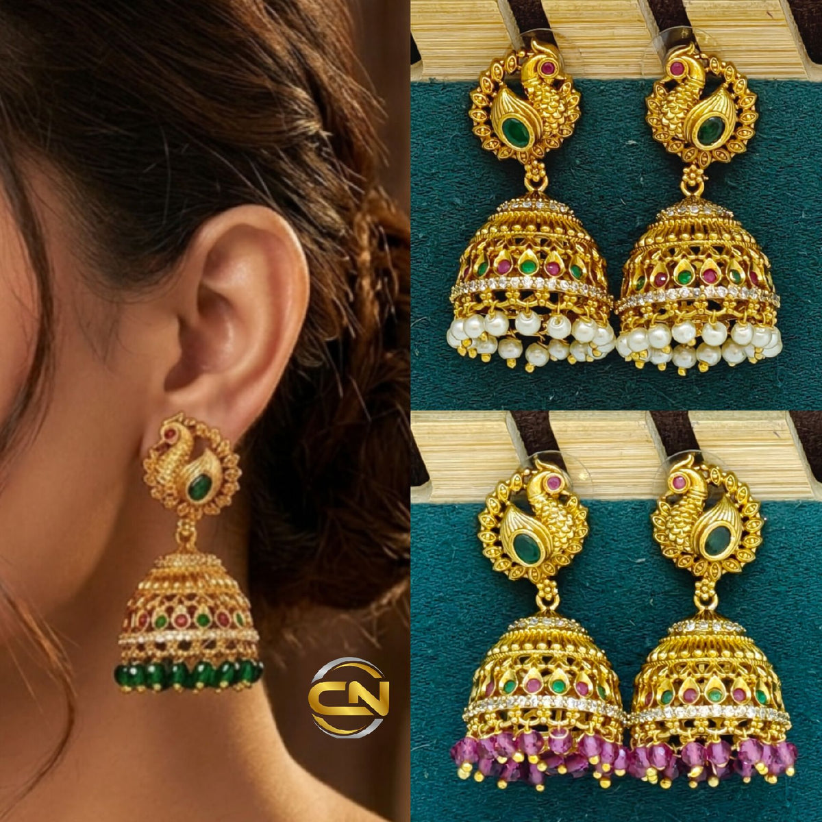 Peacock design jhumka 💕