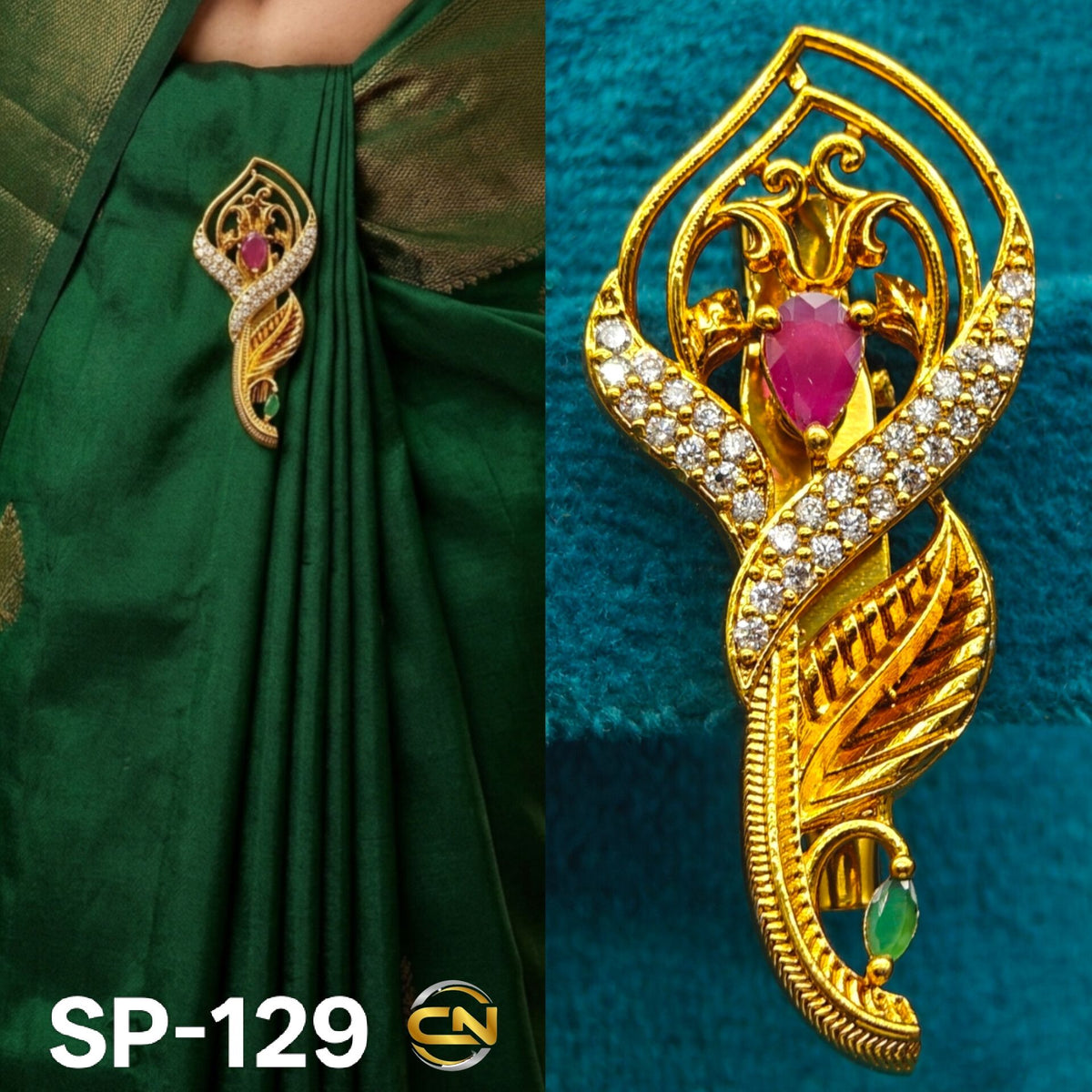 leaf design saree pin 💞