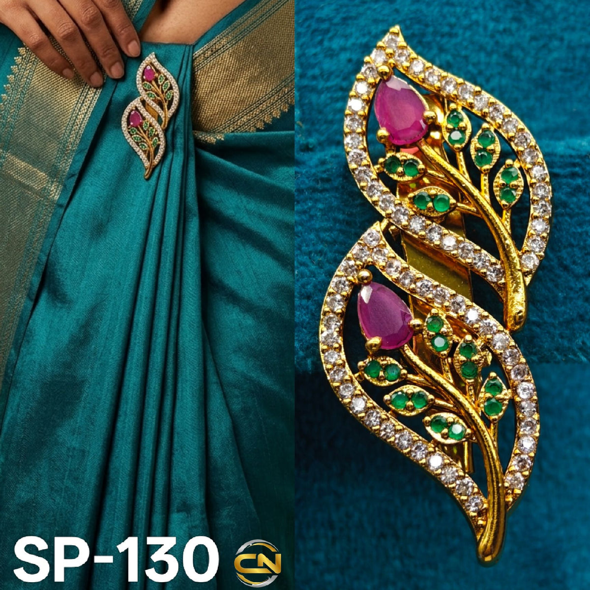 leaf saree pin🌿