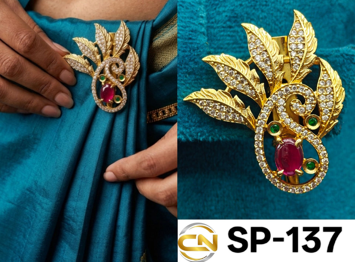 mango and leaf design saree pin 🌿