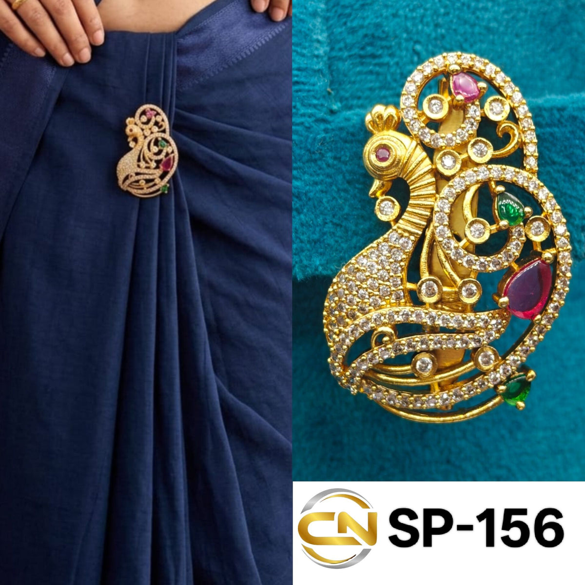 peacock design saree pin 💖