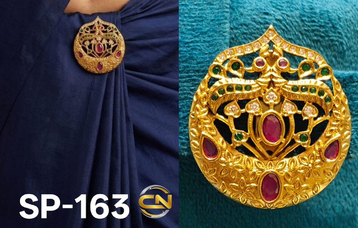 peacock design saree pin 🦚