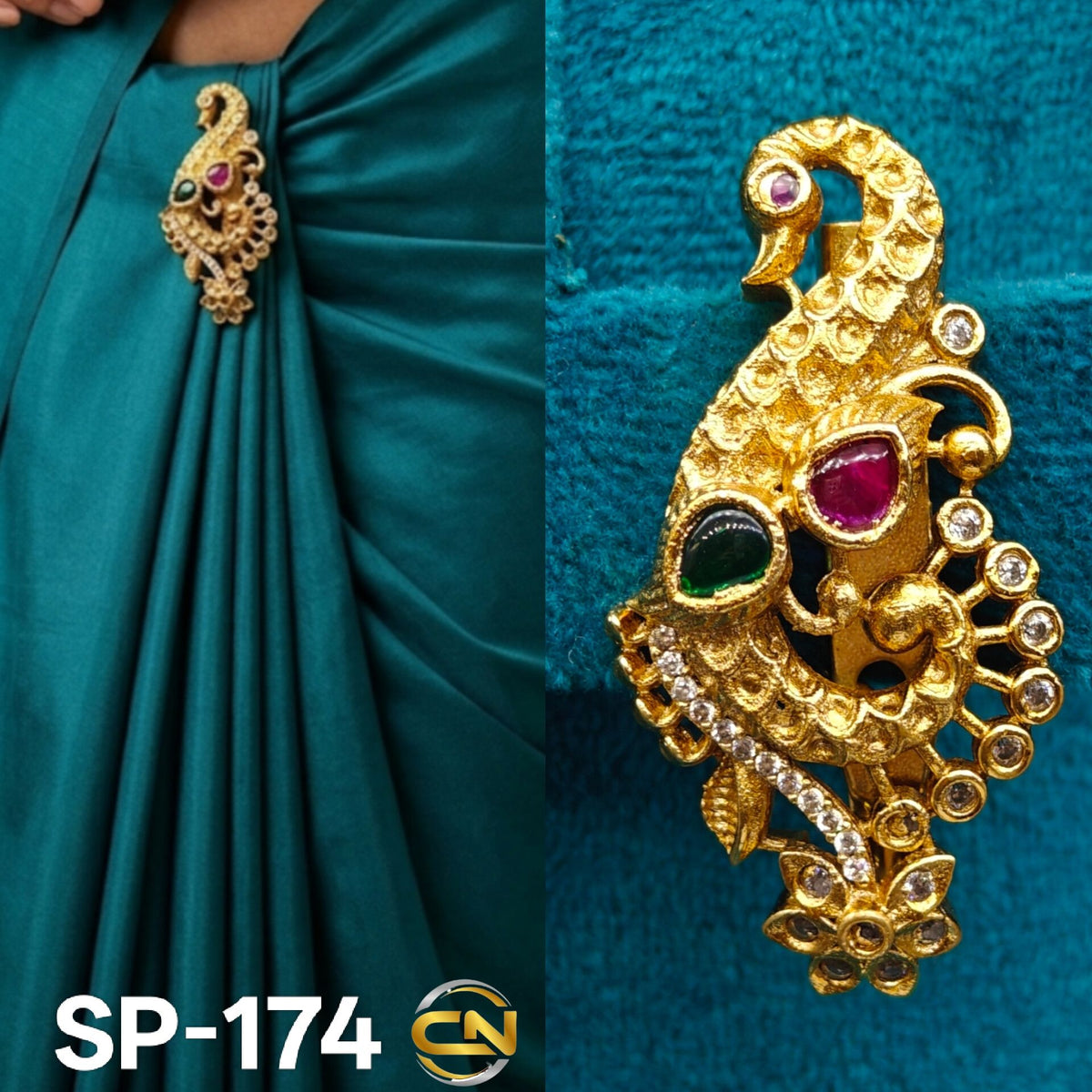 peacock saree pin 🦚