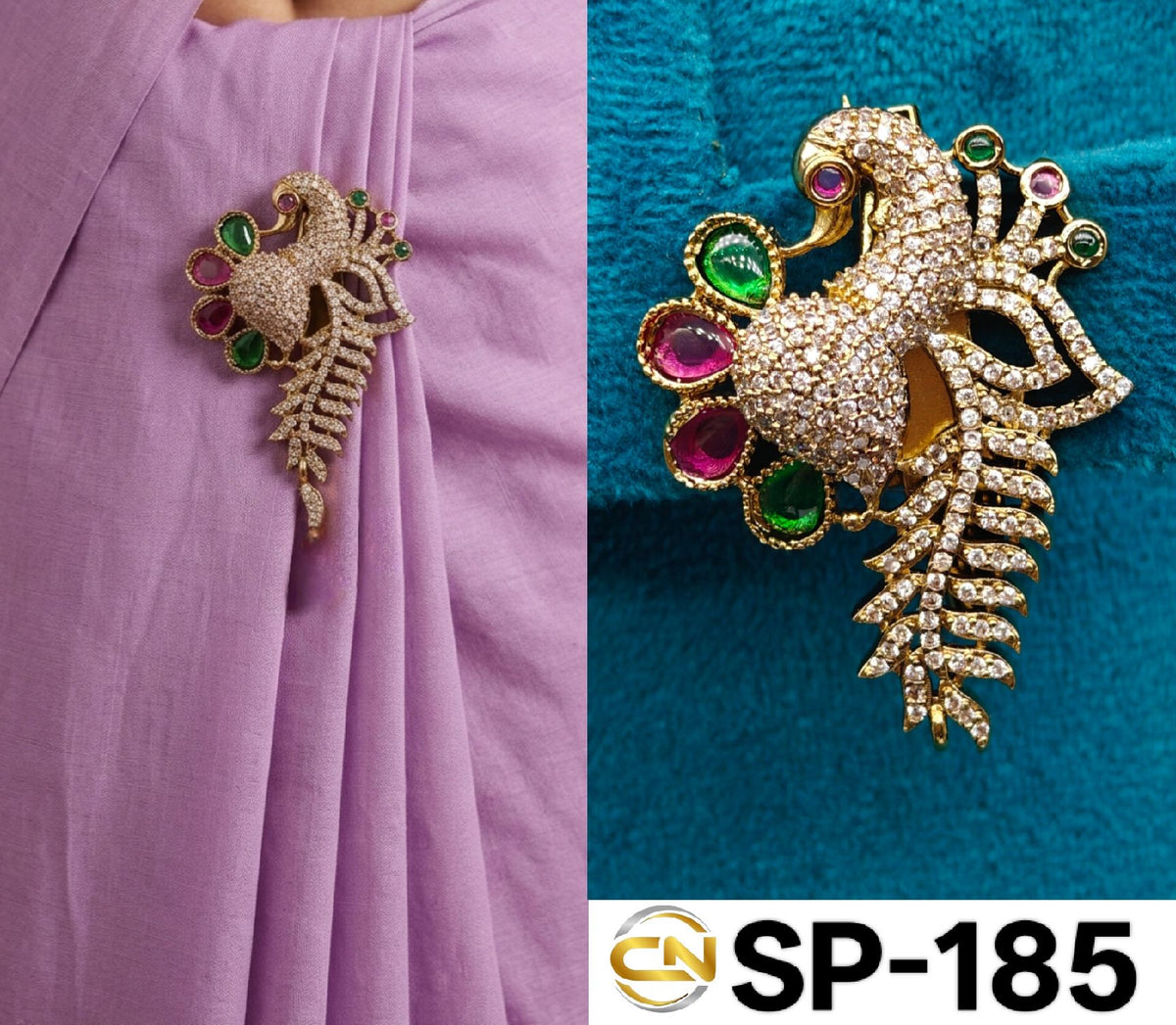peacock saree pin 🦚