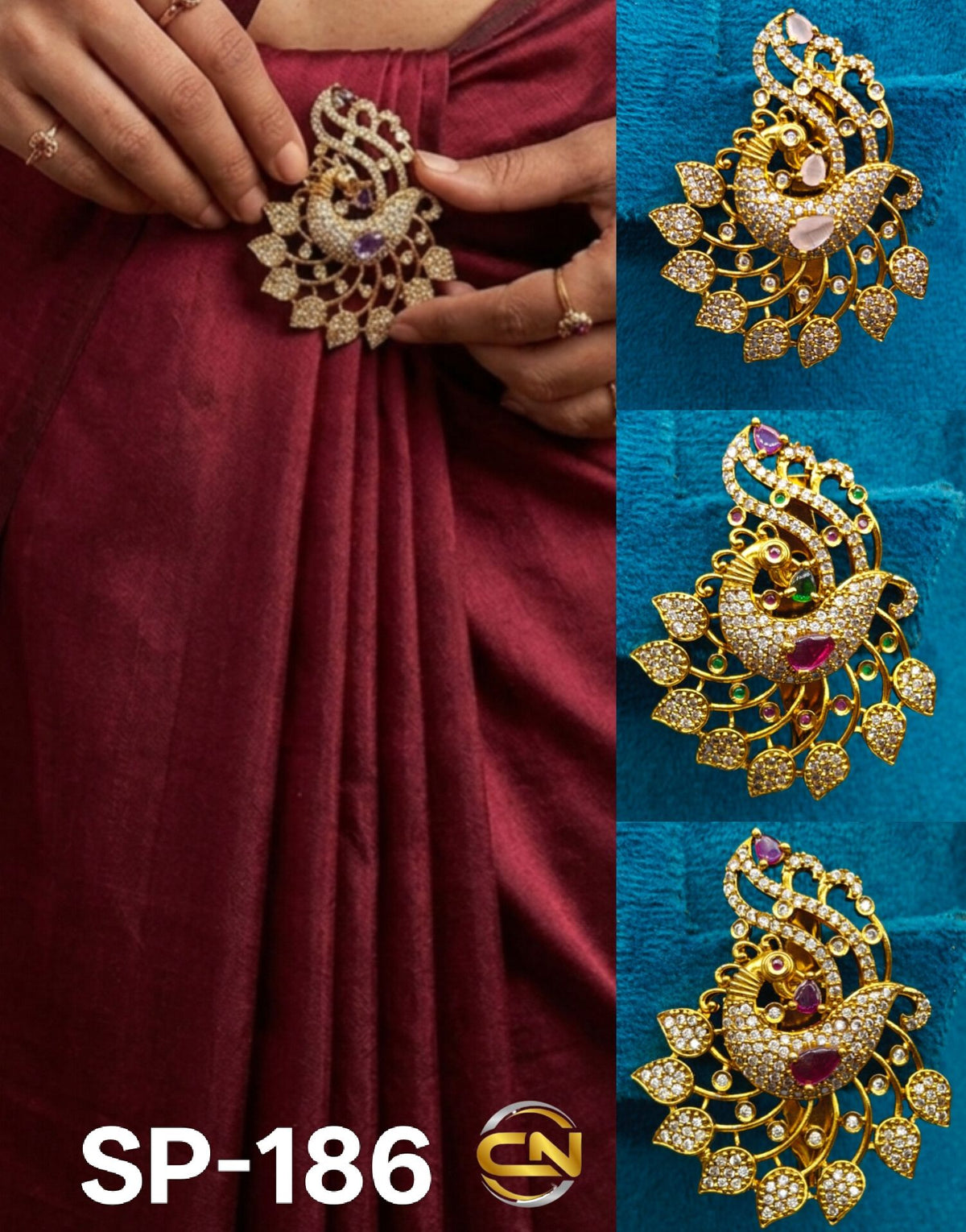 peacock saree pin 🦚