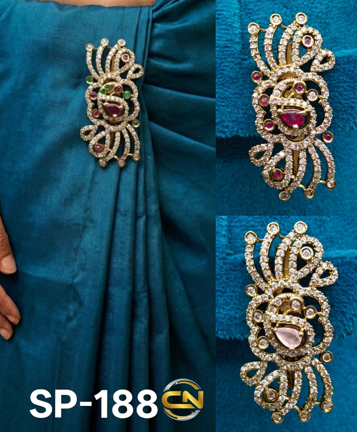 peacock saree pin 🦚
