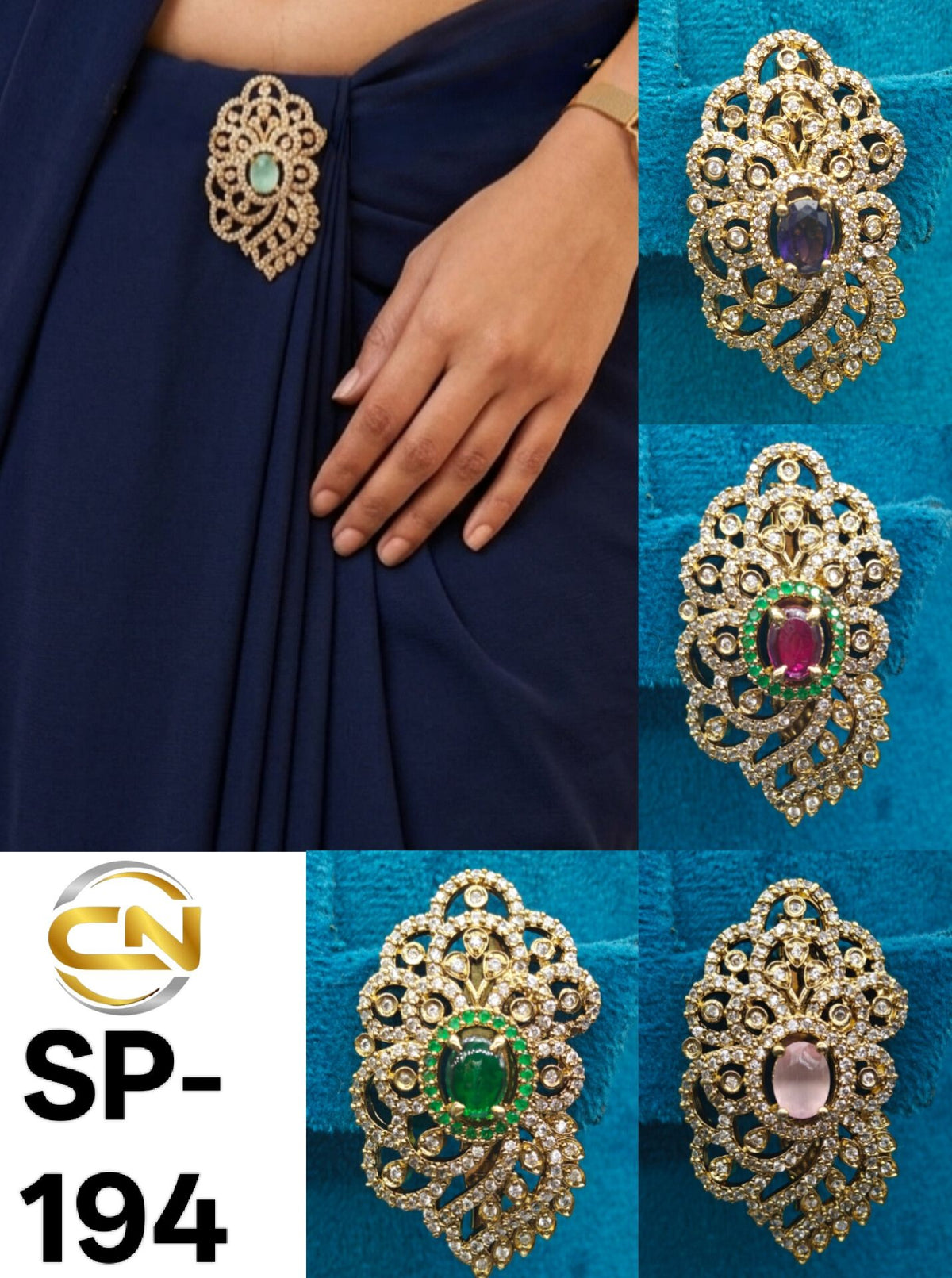 stone saree pin 💞