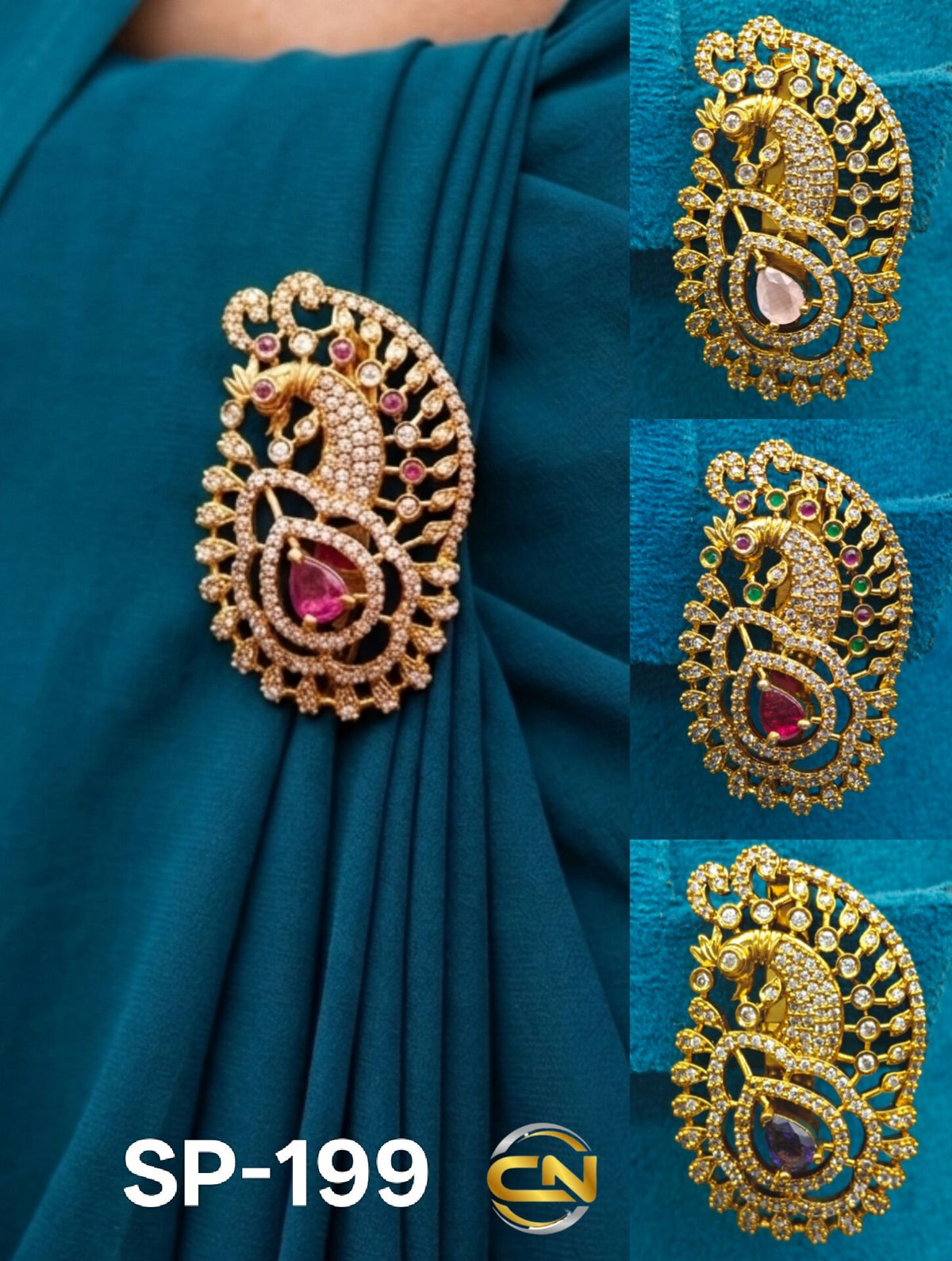 peacock saree pin 🦚