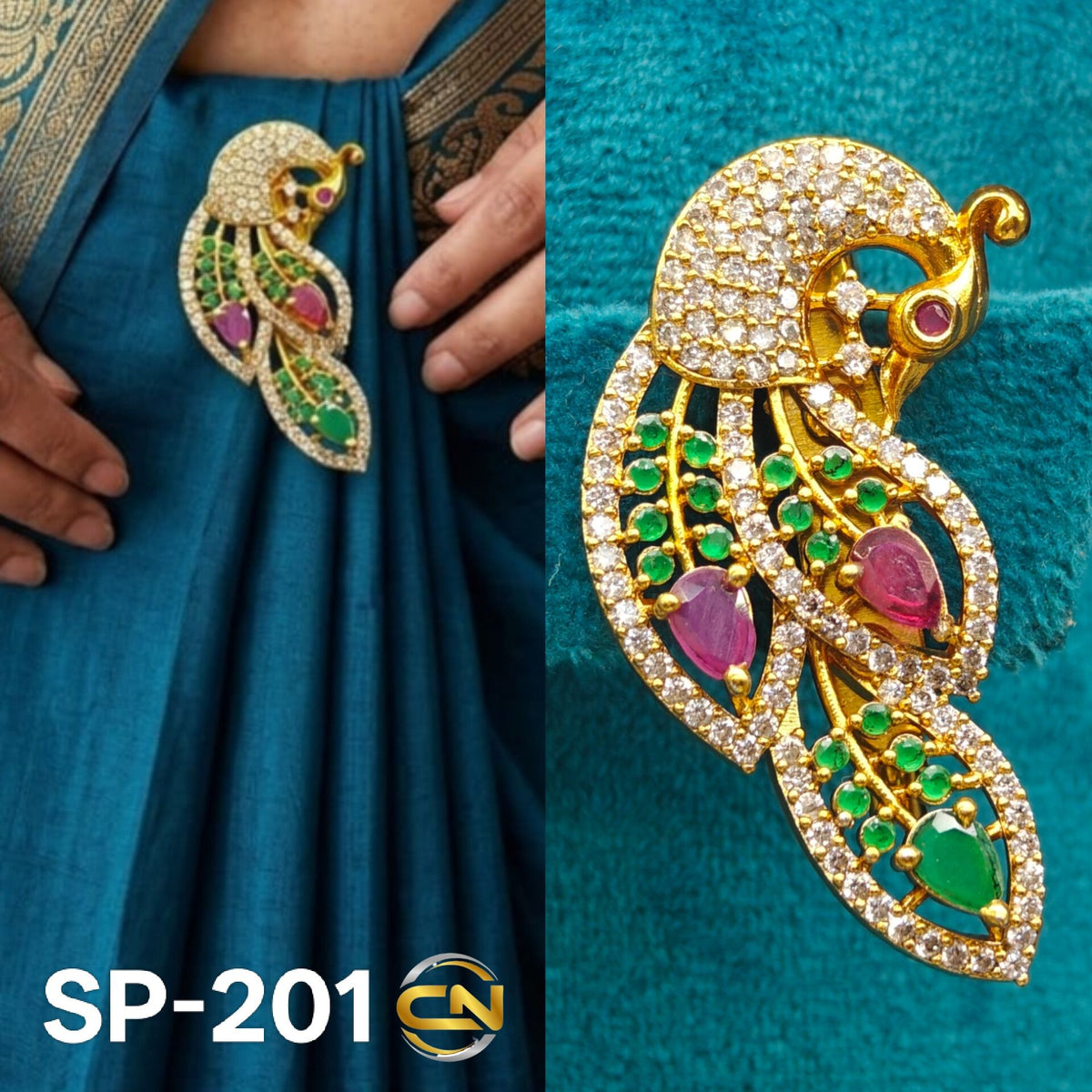 peacock saree pin 🦚