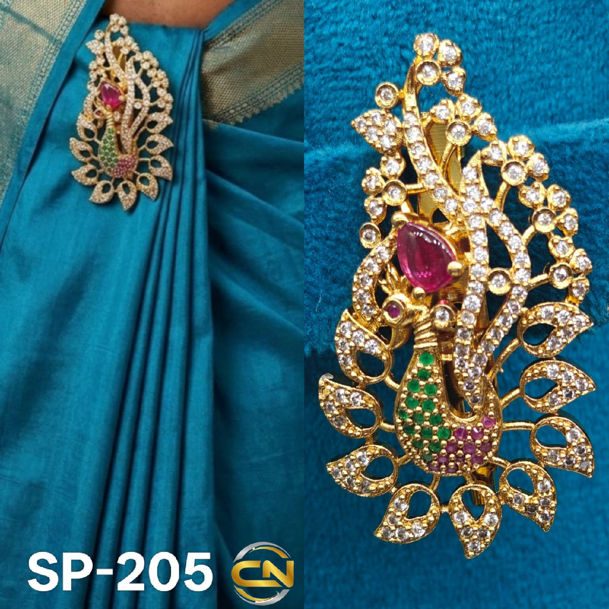 peacock saree pin 🦚