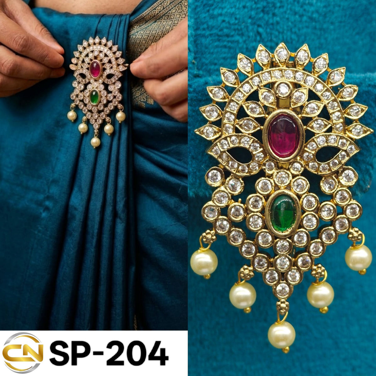 stone saree pin 💗
