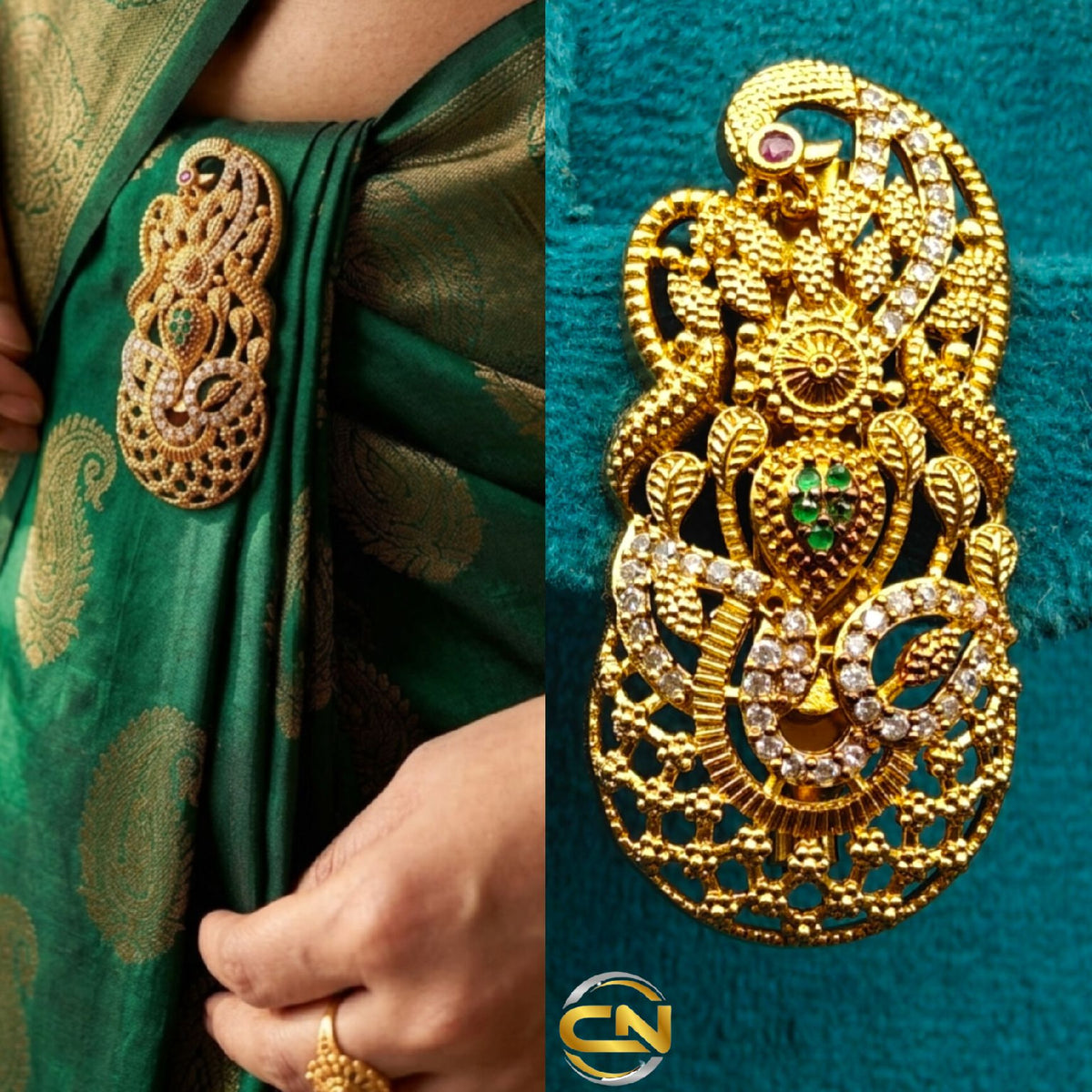 peacock saree pin 🦚