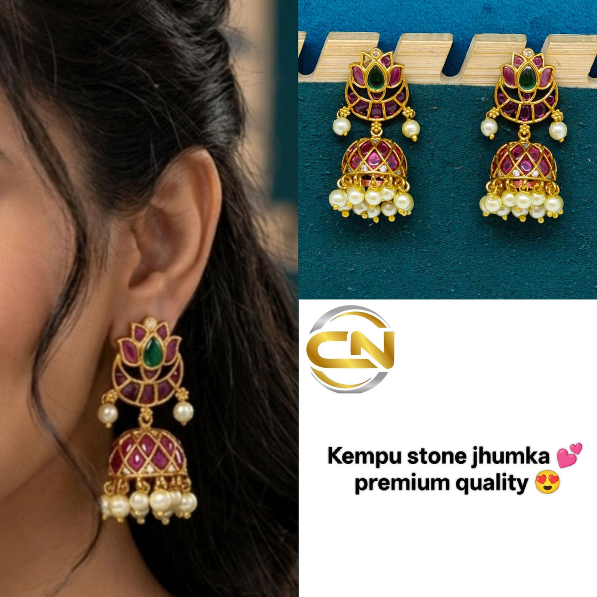Kempu jhumka 🤩