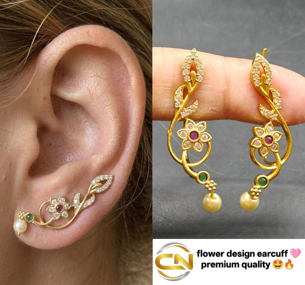 flower design earcuff 🩷