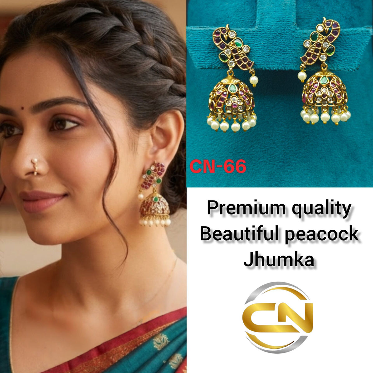 Beautiful peacock jhumka