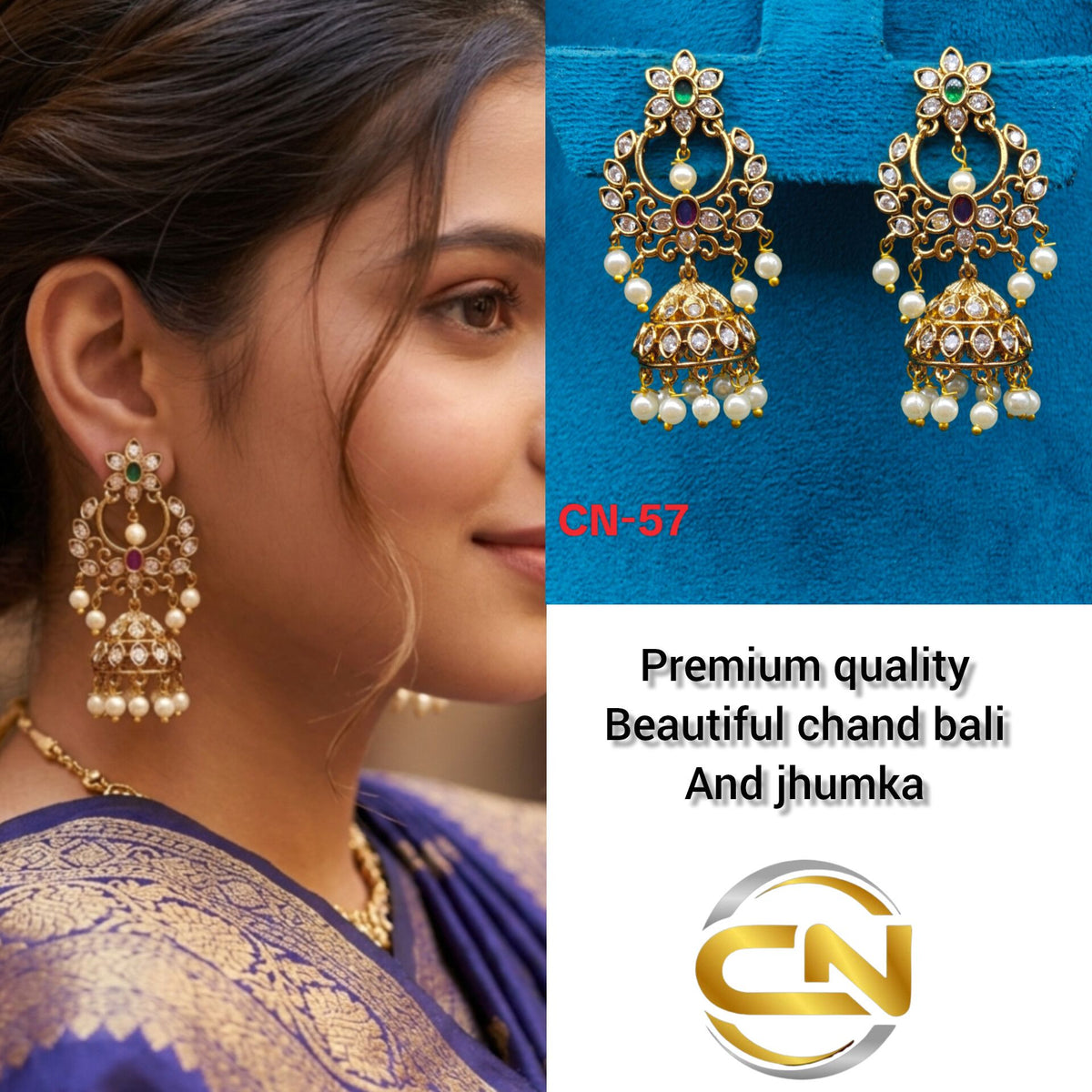 beautiful chand bali and jhumka