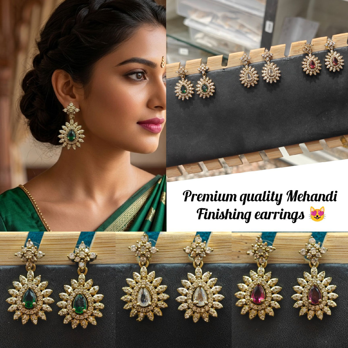 Mehandi finishing earrings combo offer only for 300rs book fast 😻