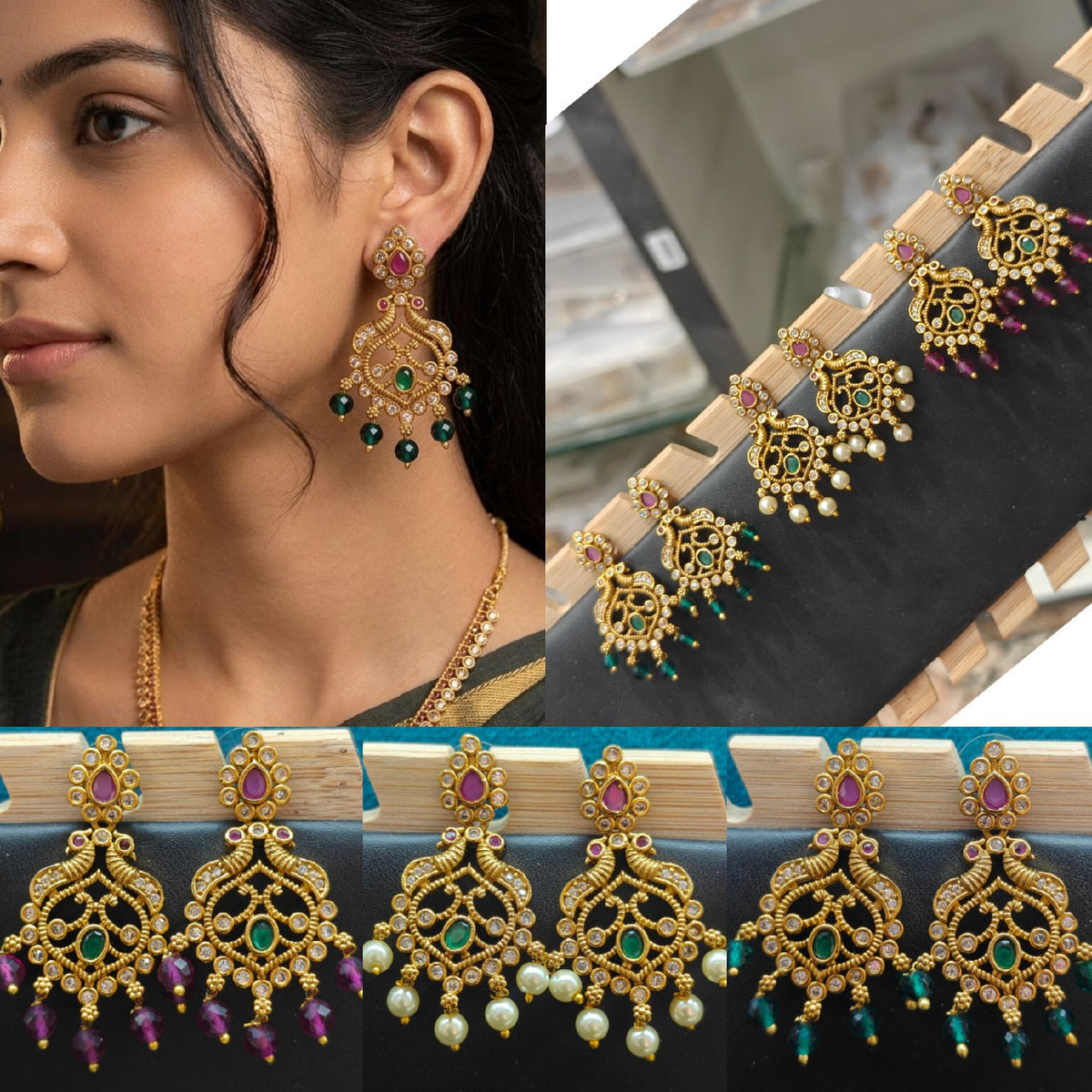 Beautiful peacock design earrings combo only for 330 book fast 😻