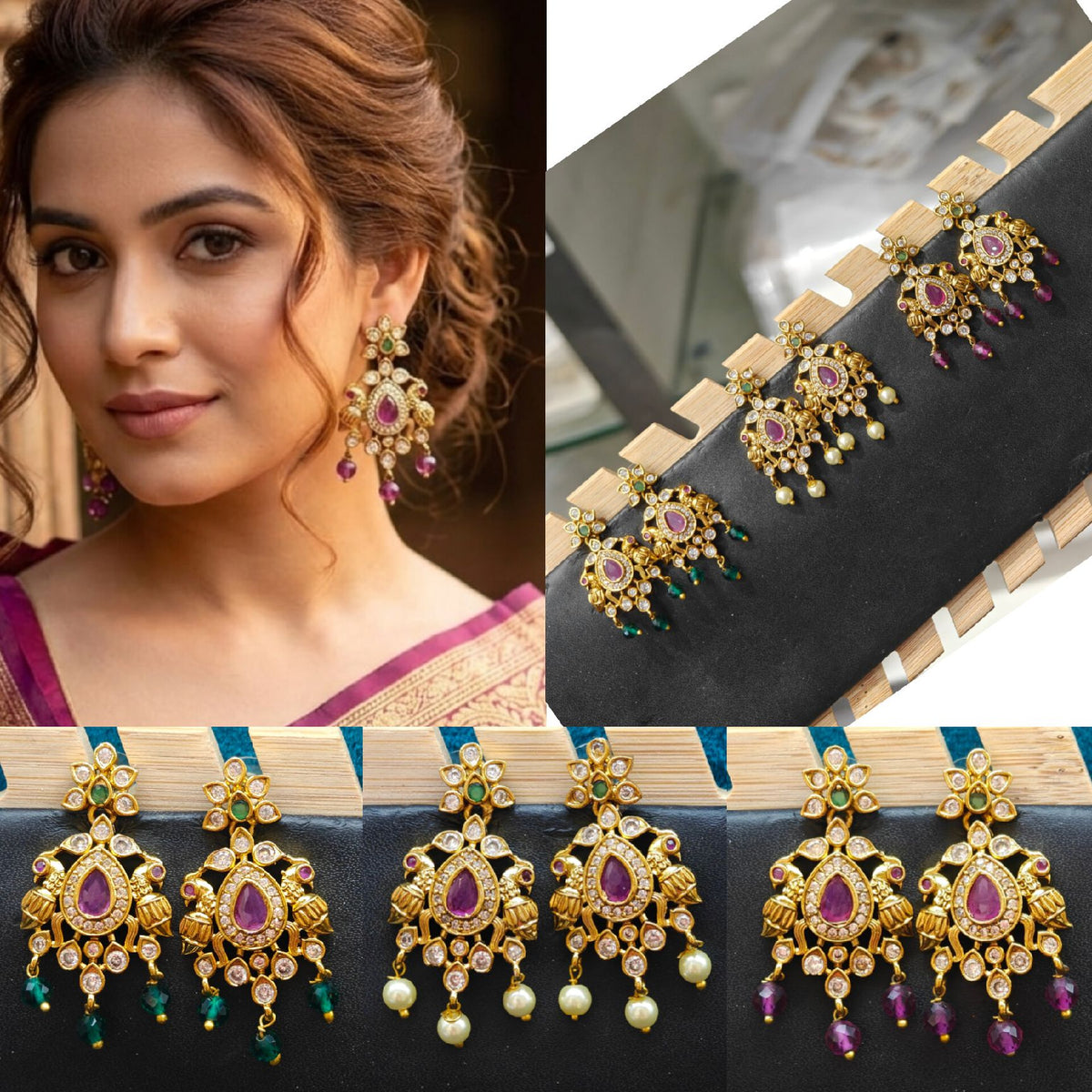 Beautiful Matt Finishing Earrings combo offer only for 345rs Limited Stock Book fast 💞