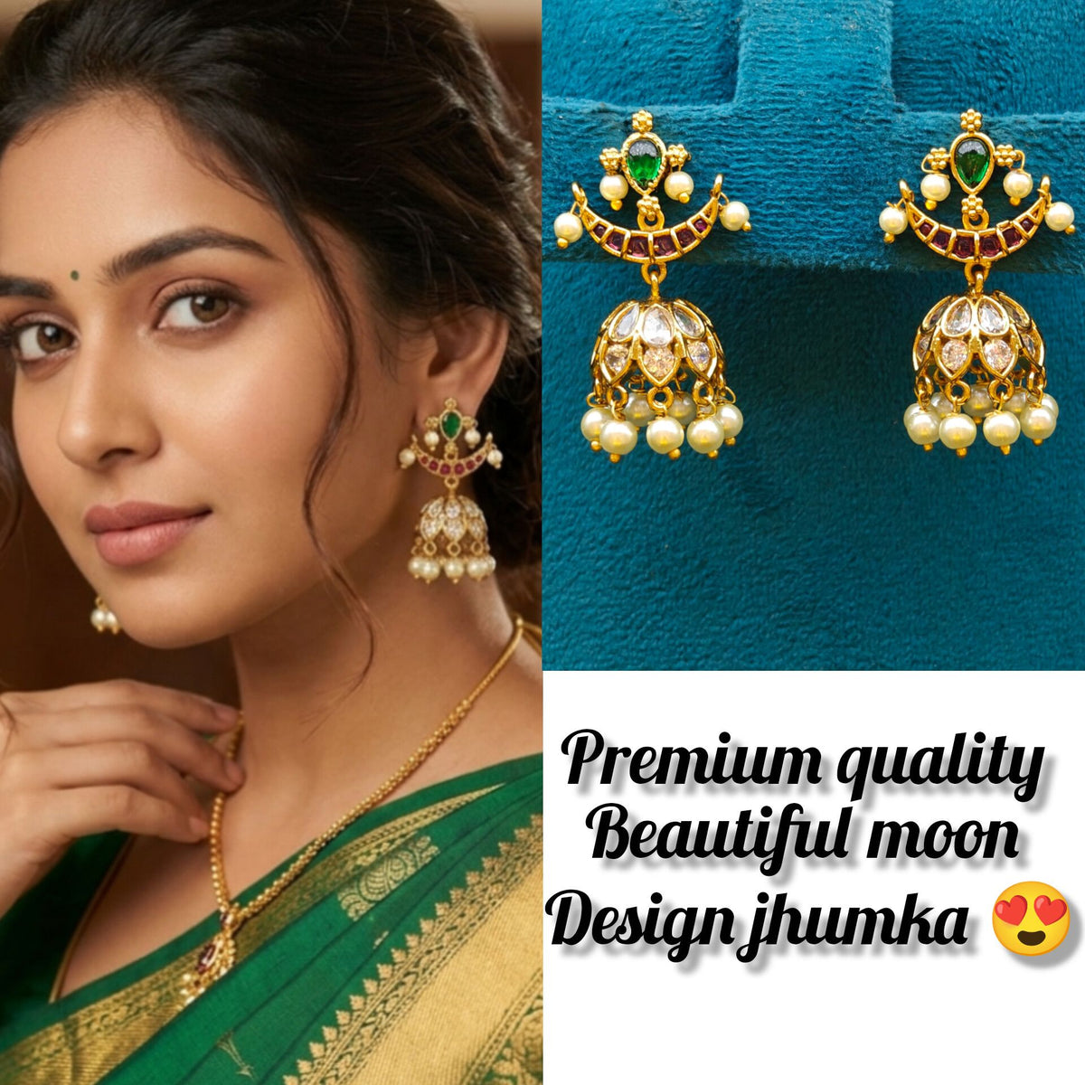 Beautiful moon design jhumka 😍